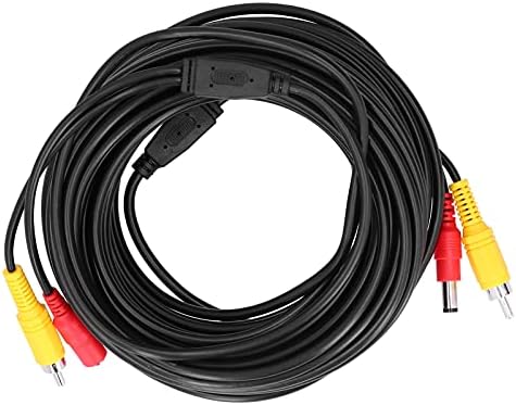 2 in 1 Video Güç Kablosu Video Güç Kablosu Taşınabilir CCTV Kablosu RCA+DC Konektörü Gözetim Kamera DVD Oynatıcı(20 m)