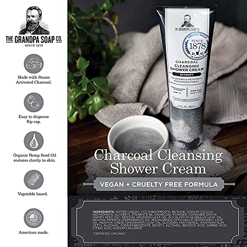 Büyükbaba Sabun Şirketi tarafından Kömür Erkek Vücut Yıkama / Doğal, Vegan Duş Jeli | Organik Kenevir Yağı + Nane Yağları| Zulüm