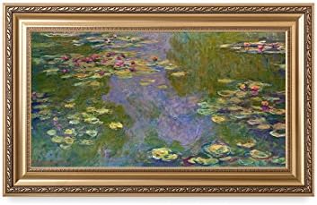 DECORARTS-Nilüferler Claude Monet Giclee Kabartmalı Altın Çerçeve içinde Güzel Sanatlar Baskısı. Çerçeveli Boyutu: 36x22