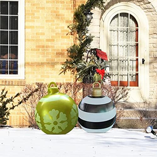 wirlsweal 23.6 İnç Dev Noel Şişme Top ile Pompa, açık Noel PVC Şişme Dekore Topu Tatil şişme Topları Dekorasyon için Yard/Bahçe/Ev/Parti/Bar/Noel