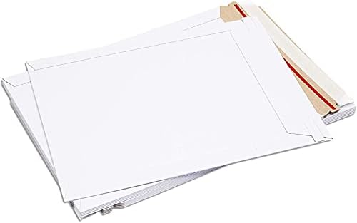 Beyaz Sert Posta Zarfları, Düz Posta Kutuları (9 x 11,5 İnç, 25 Paket)