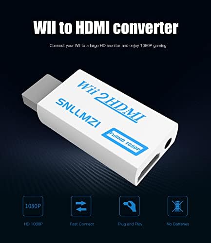 Wii-HDMI Dönüştürücü Wii Konsolu Çıkışı ile Video ve Ses 3.5 mm Jack Ses ile Wii HDMI Çıkışı Wii U, HDTV, Monitör ile uyumlu