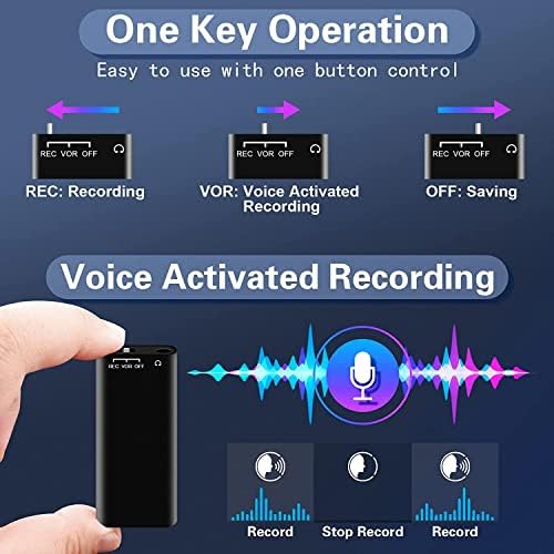 Taşınabilir Dijital Ses Kaydedici Dijital Ses Kaydedici Kayıt Cihazı için Müzik Kaydedici Taşınabilir Oynatma Küçük Ses Uzun