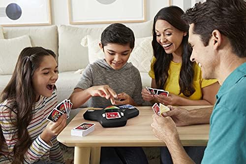 UNO üçlü oyun aile kart oyunu kart tutucu ünitesi ile 3 modları, ışıklar ve sesler ve 112 kartları için çocuk, genç, aile ve