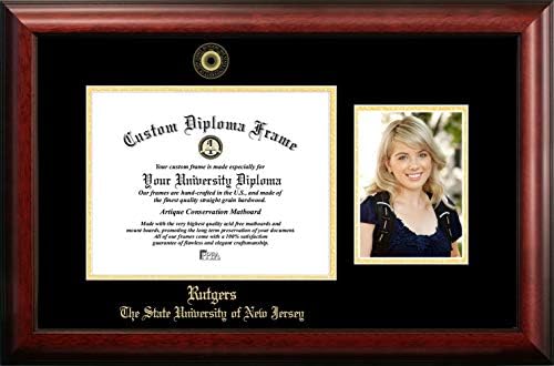 Kampüs Görüntüleri NCAA Rutgers Scarlet Knights Altın Kabartmalı Diploma Çerçevesi 5 x 7 İnç Portre Kahverengi Bir Boyut