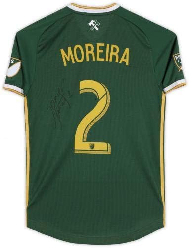 Çerçeveli Jorge Moreira Portland Timbers İmzalı Maç - 2019 MLS Sezonundan 2 numaralı Yeşil Formayı Kullandı-İmzalı Futbol Formaları