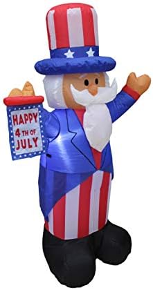4 Ayak Boyunda Yurtsever Bağımsızlık Günü 4th Temmuz Şişme Sam Amca Işıklı Blowup Parti Dekorasyon için Açık Kapalı Ev Kutlama
