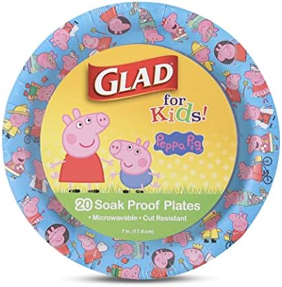 Çocuklar için sevindim 7 inç Peppa Pig Her Şey Olabilirim Kağıt Tabaklar, 20 Ct | Peppa Pig Karakterli Tek Kullanımlık Kağıt
