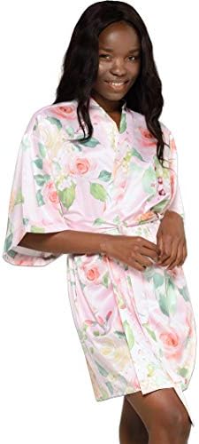 Kadın saf renk Saten Kısa Kimono Nedime iç çamaşırı elbiseler