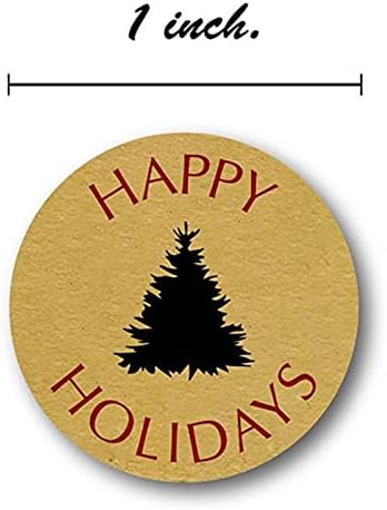 MİAOMSİ 5 Rolls 500 adet/rulo Mutlu Tatiller Etiket Noel Ağacı Mühür Etiketleri Festivlal Scrapbooking Hediye Paketi tatil dekoru