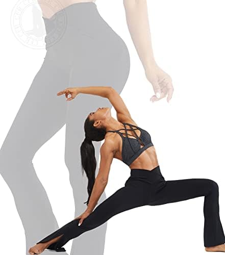 CFR kadın Flare Bacak Tayt Yüksek Waisted Crossover Kemer Bootcut Egzersiz Yoga Pantolon Artı Boyutu Bacak Pamuk Sevimli Spor