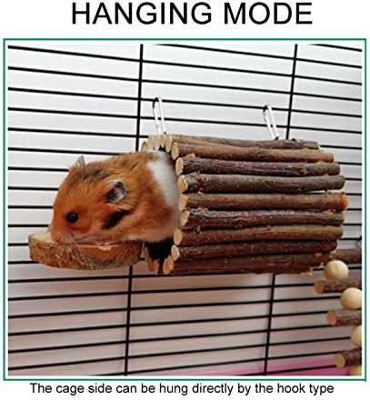 QİRG Hamster Asılı Tünel, çok Amaçlı Bükülebilir Doğal Ahşap Hamster Çiğnemek Oyuncak Esnek Hamster Ahşap Köprü Sıçan Merdiven