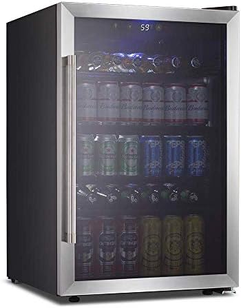 YW 4.5 Cu.ft İçecek Buzdolabı ve Soğutucu-145 Cam Kapılı Mini Buzdolabı, Dijital Sıcaklık ve Çıkarılabilir Raflar-Ev veya Bar