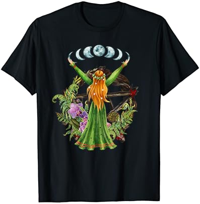 Kadınlar için Wiccan Hediyeler Wicca Gömlek Kazan Wicca Çiçek T-Shirt