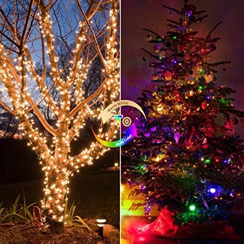 Pille Çalışan Noel Işıkları 2 Paket 17.7 Feet Uzaktan Kumandalı 50 LED Şeffaf Mini Dize Işıkları, Noel Ağacı için Renk Değiştiren