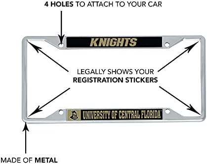 Central Florida Üniversitesi Knights UCF Aracın Önü veya Arkası için Metal Plaka Çerçevesi Resmi Lisanslı (Maskot)