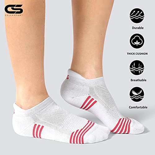 CelerSport 6 Paket Kadın Ayak Bileği Koşu Çorapları Düşük Kesim Atletik Spor Çorapları