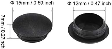 uxcell Raf Peg Delik Fişler 12mm Dia Siyah Plastik Tüp Kapak için Tırnak Kabine Düğme Braketi Dolap Kitaplık Kitaplık Ayarlanabilir