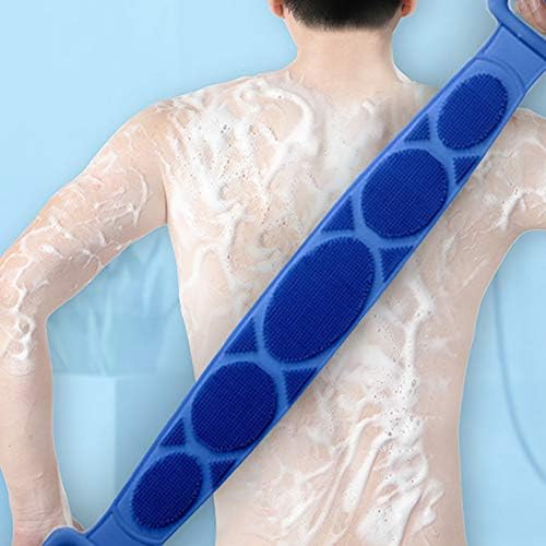 Duş için Arka Yıkayıcı, 2020 Güncellenmiş Silikon Banyo Vücut Fırçası, Temizlenmesi Kolay Yıkayıcı Peeling Daha Hijyenik (Mavi)