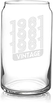 Veracco 1981 1981 1981 Vintage Bira Kutusu Cam Bira bardağı 40th doğum günü hediyesi Onun Için Kırk ve Muhteşem