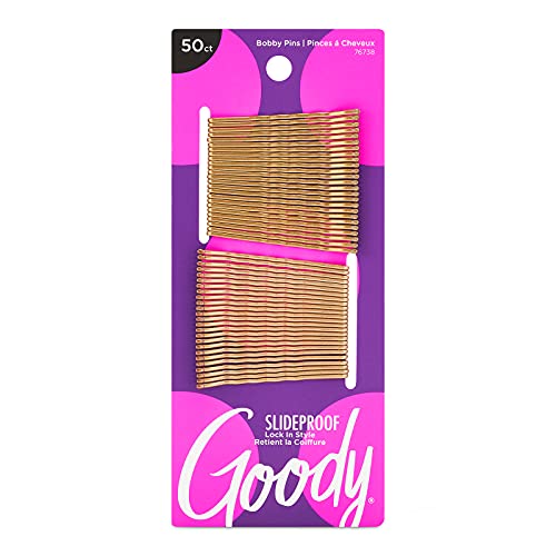 Goody Ouchless Saç Bobby Pins - 50 Sayım, Metalik Sarışın-Kaydırmaz ve Yerine Kilitlenir-Tüm Saç Tipleri için Uygundur-Kadınlar