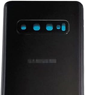 s10plus Pil Arka Kapı Yedek Arka Cam Kapak için Samsung Galaxy s10 Artı G945 6.4 İnç (Siyah)