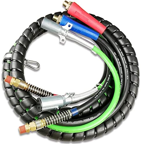 FİT 3 in 1 Spiral Wrap ABS Elektrik Kablosu ve Kauçuk Hava Hattı Polyester Örgülü Hortum Meclisleri 15ft Uzunluk Wrap Seti Yarı